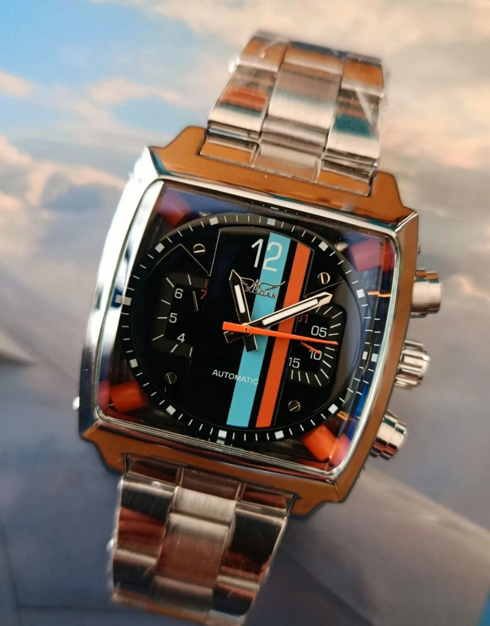 Herenhorloge, sport, automatisch, Gulf Le Mans Racing, 40mm, roestvrij staal. Nieuw horloge – photo 2
